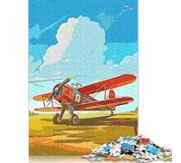 Rompecabezas Vintage de avión de la Vieja Escuela, decoración única para el hogar, 100% cartón Reciclado, Ideal para niños o niñas, 1000 Piezas (26 x 38 cm)