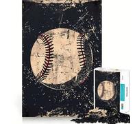 Rompecabezas Vintage de béisbol de 1000 Piezas para Adolescentes,Juego de concentración Mental,Corte de precisión,Bordes Lisos,Ideal para Rellenar Calcetines navideños (38x52cm)