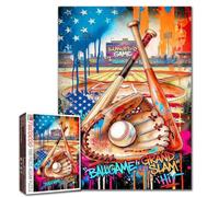 Rompecabezas vintage de béisbol para adultos, 1000 piezas, guantes de béisbol clásicos y escena de campo de béisbol, rompecabezas DIY para juegos de actividad familiar, decoración de pared, regalos