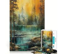 Rompecabezas Vintage de Bosque Junto al Lago 1000 Piezas Juguete para desarrollar la Capacidad cognitiva Superficie Lisa y sin Rebabas Actividad Relajante para Grupos en Interiores (38x26cm)