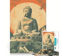 Rompecabezas Vintage de Buda Zen de 1000 Piezas Diversión para ejercitar la Memoria Bordes Lisos Encaja Perfectamente Una Forma Divertida de llenar los ratos Libres (38x26cm)