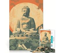 Rompecabezas Vintage de Buda Zen de 1000 Piezas para Adolescentes Entrenamiento de Memoria Diversión,conexión Limpia y sin interrupciones Actividad grupal Relajante para Interiores (38x52cm)