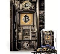 Rompecabezas Vintage de cajero automático de Bitcoin para Adultos, 1000 Piezas, Ejercicio cognitivo, relajación fácil, sin Bordes ásperos, Regalo navideño (38x52cm)