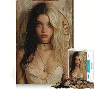 Rompecabezas Vintage de Chica gótica Joven de 1000 Piezas para Adolescentes Estimula la Mente Diversión sin Espacios Ajuste Entretenimiento cautivador para Interiores acogedores (50x75cm)