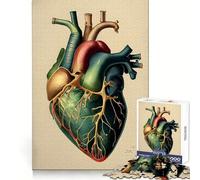 Rompecabezas Vintage de corazón anatómico de 1000 Piezas para Adultos para Mentes ágiles Fácil de Disfrutar Ajuste Firme Regalo Festivo (38x26cm)