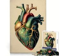 Rompecabezas Vintage de corazón anatómico de 1000 Piezas para Adultos Pensamiento estratégico, Relajante y Divertido Ajuste preciso (50x75cm)