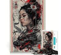 Rompecabezas Vintage de dragón y Geisha de 1000 Piezas para Adultos Juego Divertido y fácil de armar Ideal para Disfrutar en Familia (50x75cm)