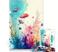 Rompecabezas Vintage de Flores en Acuarela de 1000 Piezas Juego de Habilidad Mental Ajuste Estable Sin Piezas Que se muevan Un pasatiempo Agradable para Fines de Semana Largos (38x26cm)