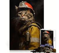 Rompecabezas Vintage de Gato Bombero para Adolescentes, 1000 Piezas, Mejora la Memoria, distracción Suave, Corte láser, Regalo Original (38x52cm)