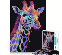 Rompecabezas Vintage de Jirafa de 1000 Piezas para Adolescentes,Juego de concentración Mental,Corte de precisión,Bordes Lisos,Ideal para Rellenar Calcetines navideños (38x52cm)