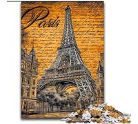 Rompecabezas Vintage de la Torre Eiffel de París para Adultos y Adolescentes Juego desafiante y Familiar Colección de Artistas Bellas Artes para Mayores de 14 años (26x38cm)