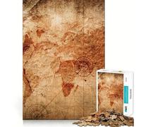 Rompecabezas Vintage de Mapa del Viejo Mundo de 1000 Piezas para Adolescentes Ideal para Relajarse y desconectar Corte Suave Regalo Elegante (38x26cm)