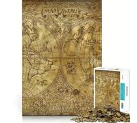 Rompecabezas Vintage de Mapa del Viejo Mundo para Adolescentes, 1000 Piezas, para estimular la Memoria, Juego de Interior, Montaje de imágenes, Regalo navideño (38x52cm)