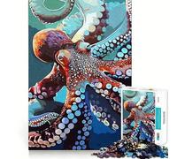 Rompecabezas Vintage de Pulpo de 1000 Piezas para Adultos, Juguete para ejercitar la Mente, Juego de Interior, Pieza de Arte de Corte preciso (50x75cm)