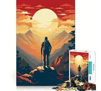 Rompecabezas Vintage de Senderismo de 1000 Piezas para Adolescentes,Juego de concentración Mental,Corte de precisión,Bordes Lisos,Juego para Rellenar Calcetines navideños (50x75cm)