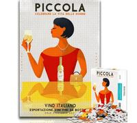 Rompecabezas Vintage de Vino Italiano de 1000 Piezas para Adolescentes, Juego de Preguntas y respuestas, decoración de Pared, cumpleaños y Navidad, 50x75cm