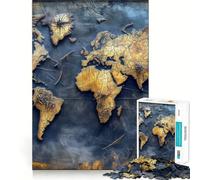 Rompecabezas Vintage del Mapa del Mundo para Adultos 1000 Piezas Juego para ejercitar la Mente Corte de precisión Bordes Suaves desafío Divertido para Pasar el Tiempo (38x26cm)