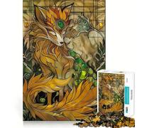 Rompecabezas Vintage del Zorro de Nueve Colas para Adolescentes, 1000 Piezas, Juego Inteligente, Tiempo en Familia, patrón de ensamblaje, selección de Deseos de Papá Noel (50x75cm)