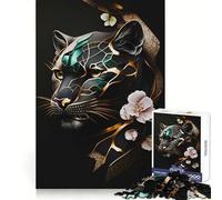 Rompecabezas Vintage Flowers Panther de 1000 Piezas para Adultos Ideal para el Bienestar Mental, la relajación y como Regalo Festivo (50x75cm)