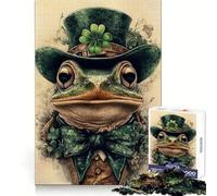Rompecabezas Vintage Frog de 1000 Piezas para el Día de San Patricio para Adolescentes Ideal para estimular la Memoria cognitiva, Relajarse y Jugar a Juegos de ingenio (50x75cm)