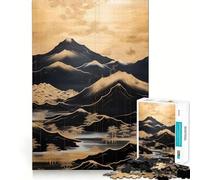 Rompecabezas Vintage Gold Mountains de 1000 Piezas para Adultos Juego de Memoria Cerebral Encaje Huecos Actividad Relajante para un Descanso Mental (38x26cm)