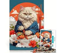 Rompecabezas Vintage japonés de Gato Persa para Adultos, 1000 Piezas, lógica Clara, Juguete, Tiempo Libre, Corte Perfecto, Regalo Creativo (50x75cm)