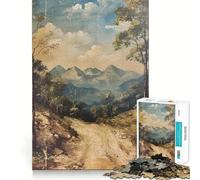 Rompecabezas Vintage Mountain Pathway 1000 Juego de Memoria Mental Alta precisión Manualidades interactivas desafío Cerebral para el hogar (50x75cm)