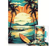 Rompecabezas Vintage Retro de Tabla de Surf para Adolescentes, 1000 Piezas, Juguete Inteligente, Juego Relajante, Corte Suave, Regalo increíble 38x26cm