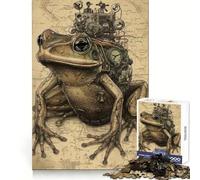 Rompecabezas Vintage Science Frog para Adolescentes de 1000 Piezas Desarrollo de Habilidades de razonamiento, Alivio del estrés, diversión, Corte preciso, (50x75cm)