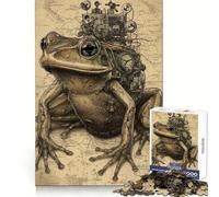 Rompecabezas Vintage Science Frog para Adultos de 1000 Piezas Ejercicio Mental, recreación Tranquila, Ajuste Perfecto, (38x52cm)