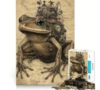 Rompecabezas Vintage Science Frog para Adultos de 1000 Piezas Juego Mental Divertido con tecnología Avanzada de Corte láser desafío entretenido para Pasar el Tiempo (50x75cm)