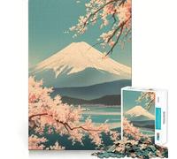 Rompecabezas Vintage Soft MT Fuji Art para Adolescentes 1000 Piezas Juego de Memoria Mental Cierre Seguro Sin Piezas Sueltas Ideal para Viajes Juego de Agilidad Mental Regalo (38x52cm)