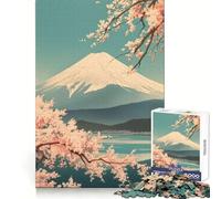 Rompecabezas Vintage Suave del Monte Fuji de 1000 Piezas para Adolescentes Desarrolla la lógica, la Mente y se relaja Un Rompecabezas Seguro y Divertido Un Regalo estupendo (38x52cm)