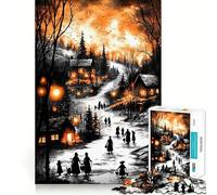 Rompecabezas Vintage Winter Glow de 1000 Piezas Juego para ejercitar la Mente Artesanía de Corte experta Un pasatiempo Fascinante para los Momentos de Ocio (50x75cm)