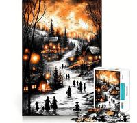 Rompecabezas Vintage Winter Glow de 1000 Piezas Juguete de construcción Focus Ajuste Huecos Actividad gratificante para días lluviosos (38x26cm)