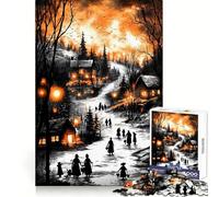 Rompecabezas Vintage Winter Glow de 1000 Piezas para Adolescentes Desarrolla la lógica, la Mente y se relaja Fácil de armar Un Regalo estupendo (50x75cm)