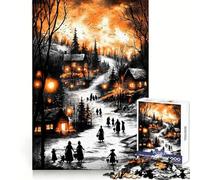 Rompecabezas Vintage Winter Glow de 1000 Piezas para Adolescentes Mejora la concentración Pasatiempo Relajante Cierre Seguro Bonito Regalo (38x26cm)