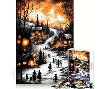 Rompecabezas Vintage Winter Glow para Adultos, 1000 Piezas, estimulación Cerebral, relajación, Corte Premium, Regalo de cumpleaños (38x52cm)