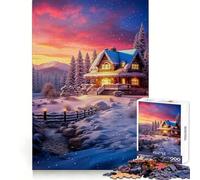 Rompecabezas Vintage Winter Lodge de 1000 Piezas para Adolescentes Juguete para desarrollar la lógica, diversión Tranquila, Bordes Suaves, Regalo Creativo 50x75cm