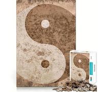 Rompecabezas Vintage Yin y Yang de 1000 Piezas Diversión para Entrenar la Mente Encaja Perfectamente sin Huecos Actividad para Fortalecer los Lazos Familiares (38x26cm)