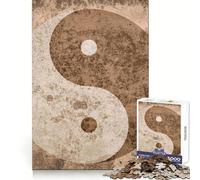 Rompecabezas Vintage Yin y Yang de 1000 Piezas para Adultos Un desafío Mental Actividad Relajante Ajuste Perfecto Regalo Ideal para Las Fiestas (50x75cm)