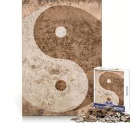Rompecabezas Vintage Yin y Yang para Adolescentes, 1000 Piezas, diseño nítido, Ideal para Relajarse y divertirse Diseño único (38x26cm)