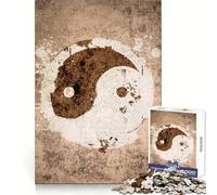 Rompecabezas Vintage Yin y Yang para Adultos, 1000 Piezas, para Practicar el razonamiento, fácil de Usar, Bordes de Primera Calidad, Regalo Encantador (50x75cm)