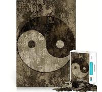Rompecabezas Vintage Yin y Yang Zen de 1000 Piezas Juguete de construcción para concentrarse Ajuste Huecos Actividad gratificante para días lluviosos (38x52cm)