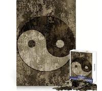 Rompecabezas Vintage Yin y Yang Zen de 1000 Piezas para Adolescentes Entrenamiento Mental Fácil de Usar Corte láser Un Regalo Encantador (38x52cm)