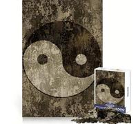 Rompecabezas Vintage Yin y Yang Zen para Adultos, 1000 Piezas, Desarrollo de la lógica, Actividad Relajante, ensamblaje preciso, Regalo navideño (38x26cm)