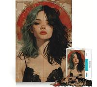 Rompecabezas Vintage Young Goth Girl 1000 Juego de Concentración Mental Diseño Ajustado Sin Espacios Desafío Interactivo para el Cerebro en Casa (38x52cm)
