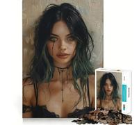Rompecabezas Vintage Young Goth Girl de 1000 Piezas Diversión para ejercitar la Mente Componentes robustos y de Corte Limpio Un Entretenimiento cautivador para Disfrutar en casa (38x52cm)