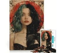 Rompecabezas Vintage Young Goth Girl de 1000 Piezas Juguete de construcción Focus Ajuste Firme Montaje Seguro Juguete de Entretenimiento para Interiores (38x26cm)