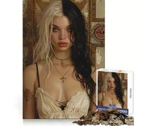 Rompecabezas Vintage Young Goth Girl de 1000 Piezas para Adultos Juego de Estrategia, Juego de ingenio, Juego de Mesa, diseño Limpio, (38x52cm)